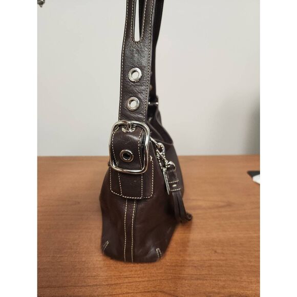 Vintage COACH Legacy East West Duffle Mahogany leather shoulder bag purse 1417 - Picture 6 of 14